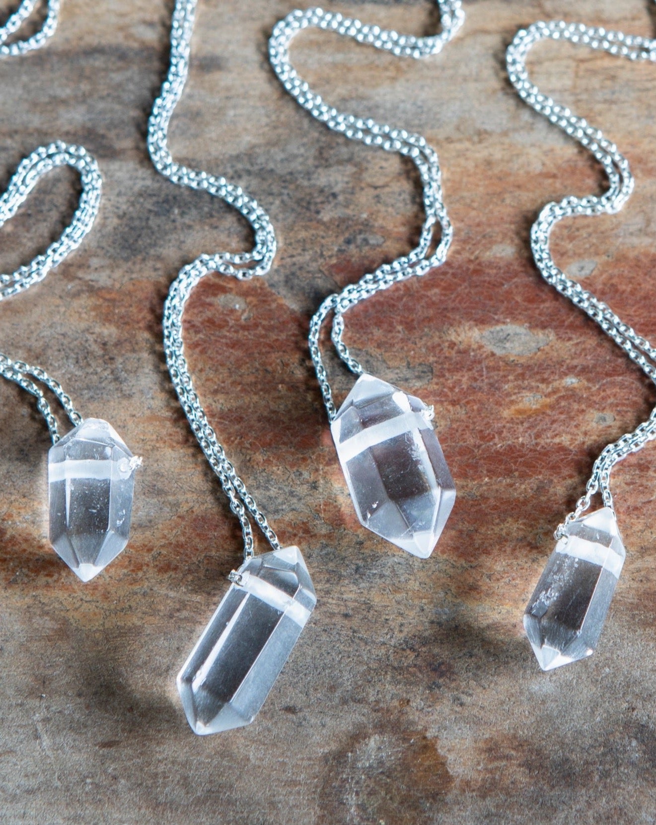 Clear Quartz Double Point Necklace