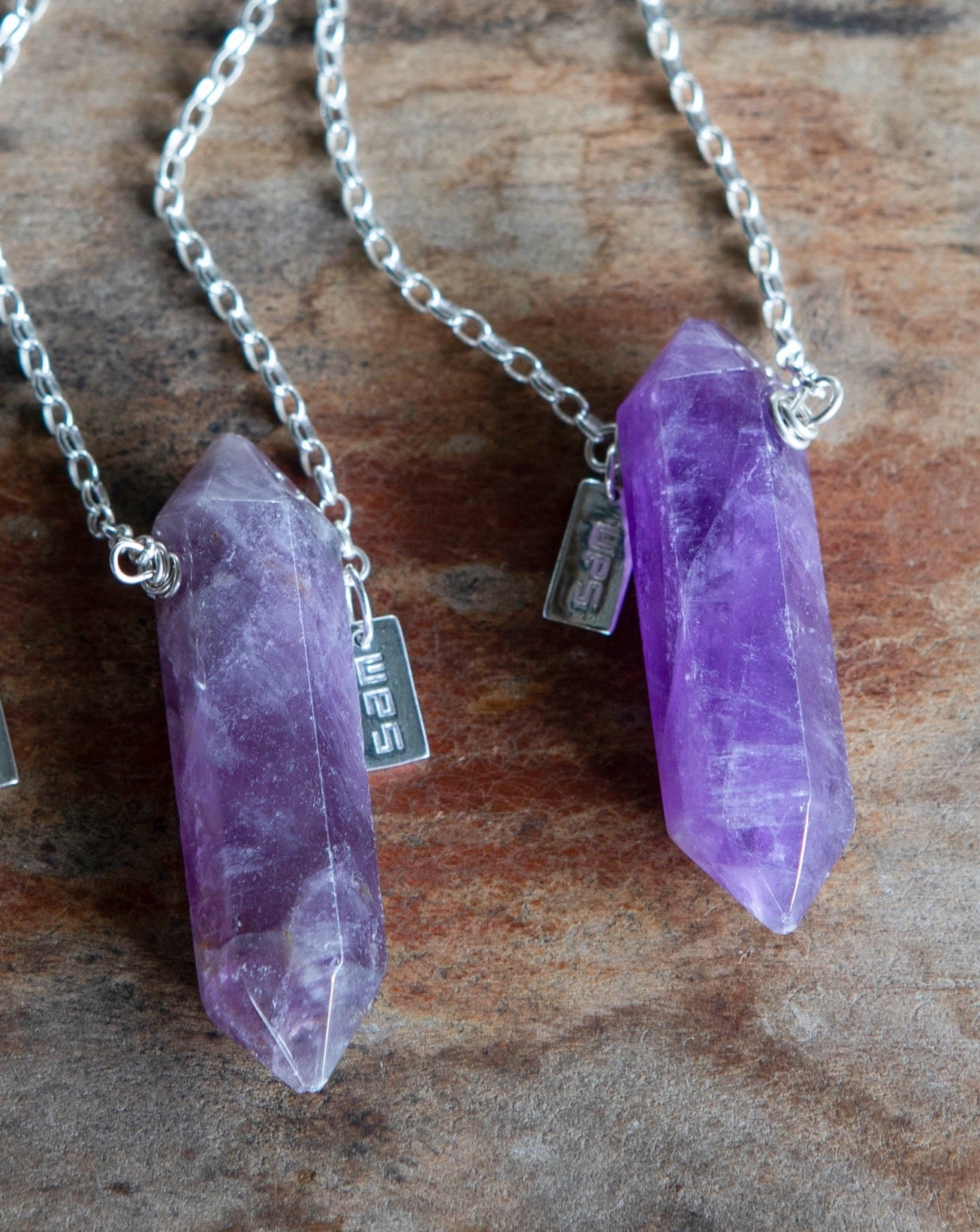 Amethyst Double Point Necklace