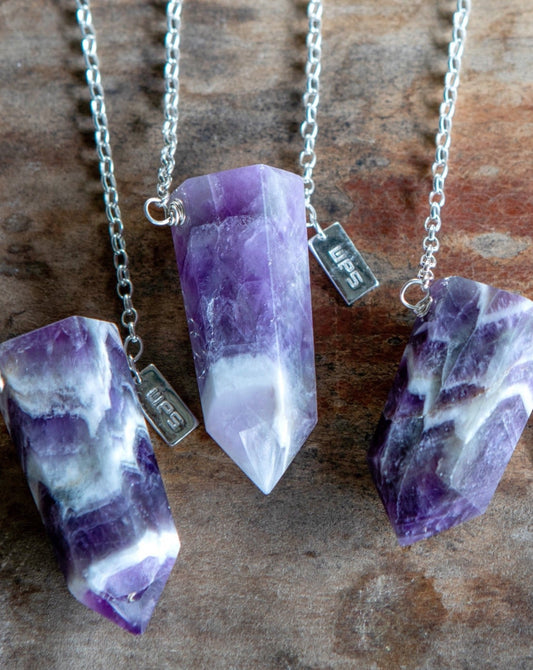 Amethyst Chevron Necklace