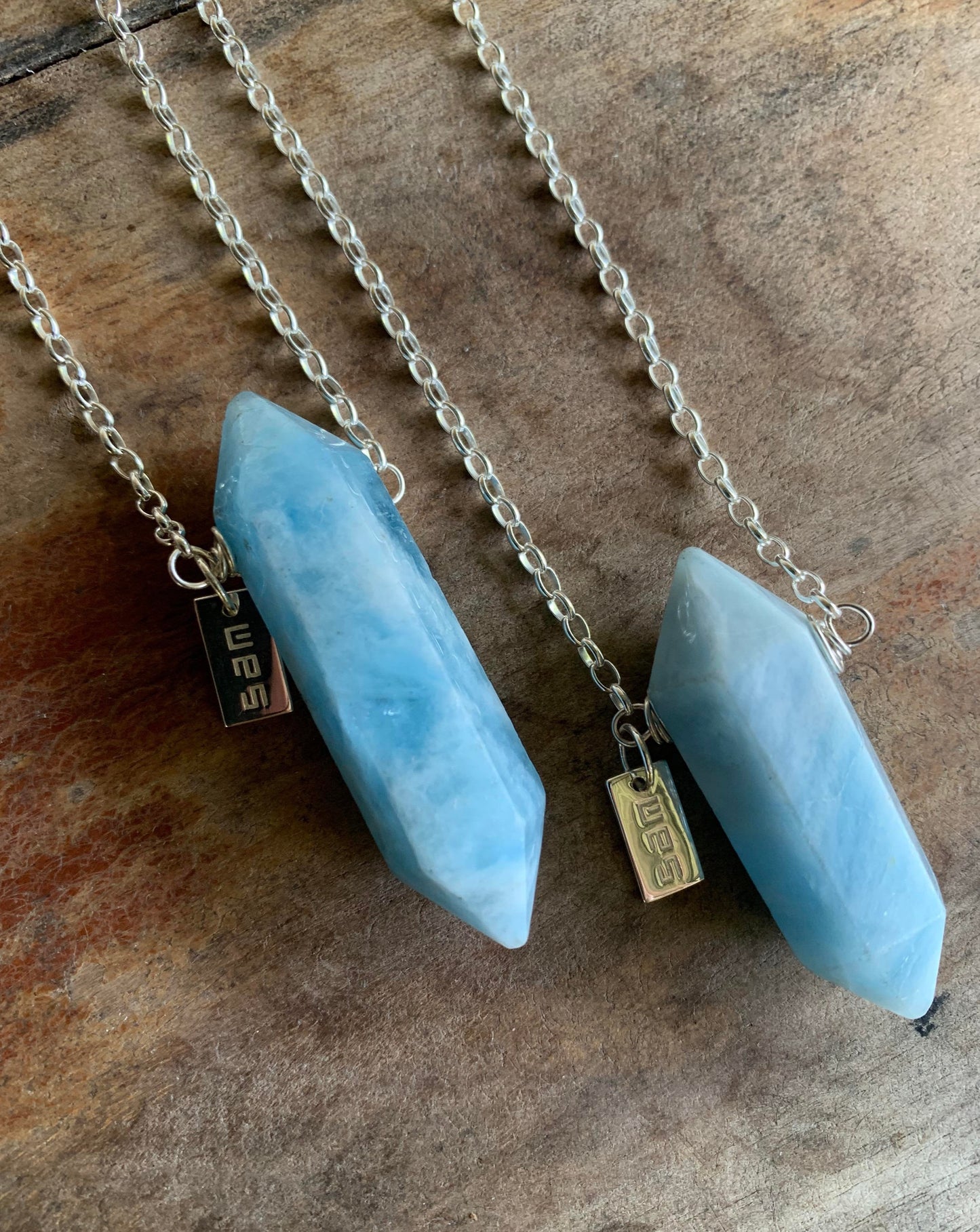 Aquamarine Double Point Necklace