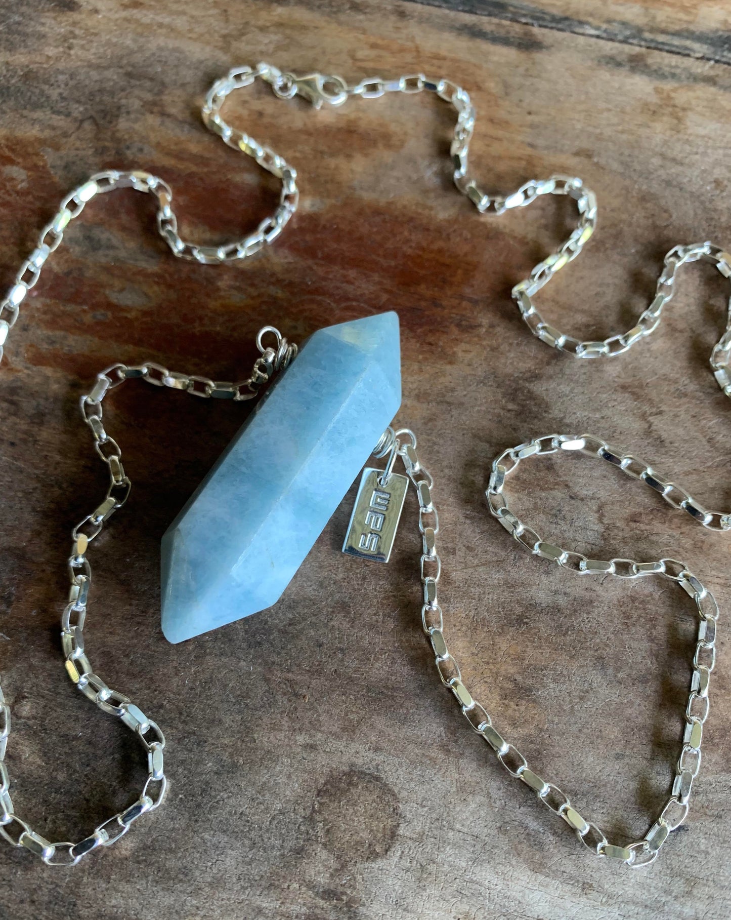 Aquamarine Double Point Necklace