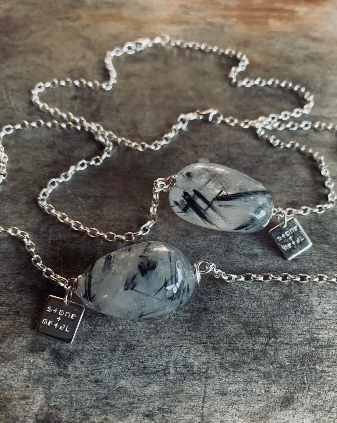 Tourmalinated Quartz Tumbled Necklace