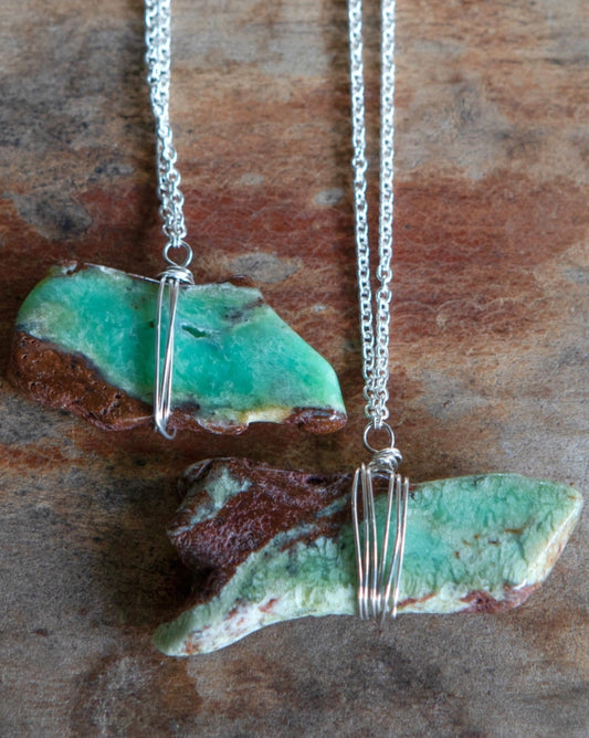 raw Queensland Chrysoprase necklace