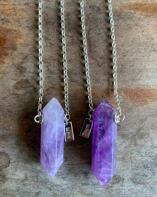 Amethyst Double Point Necklace