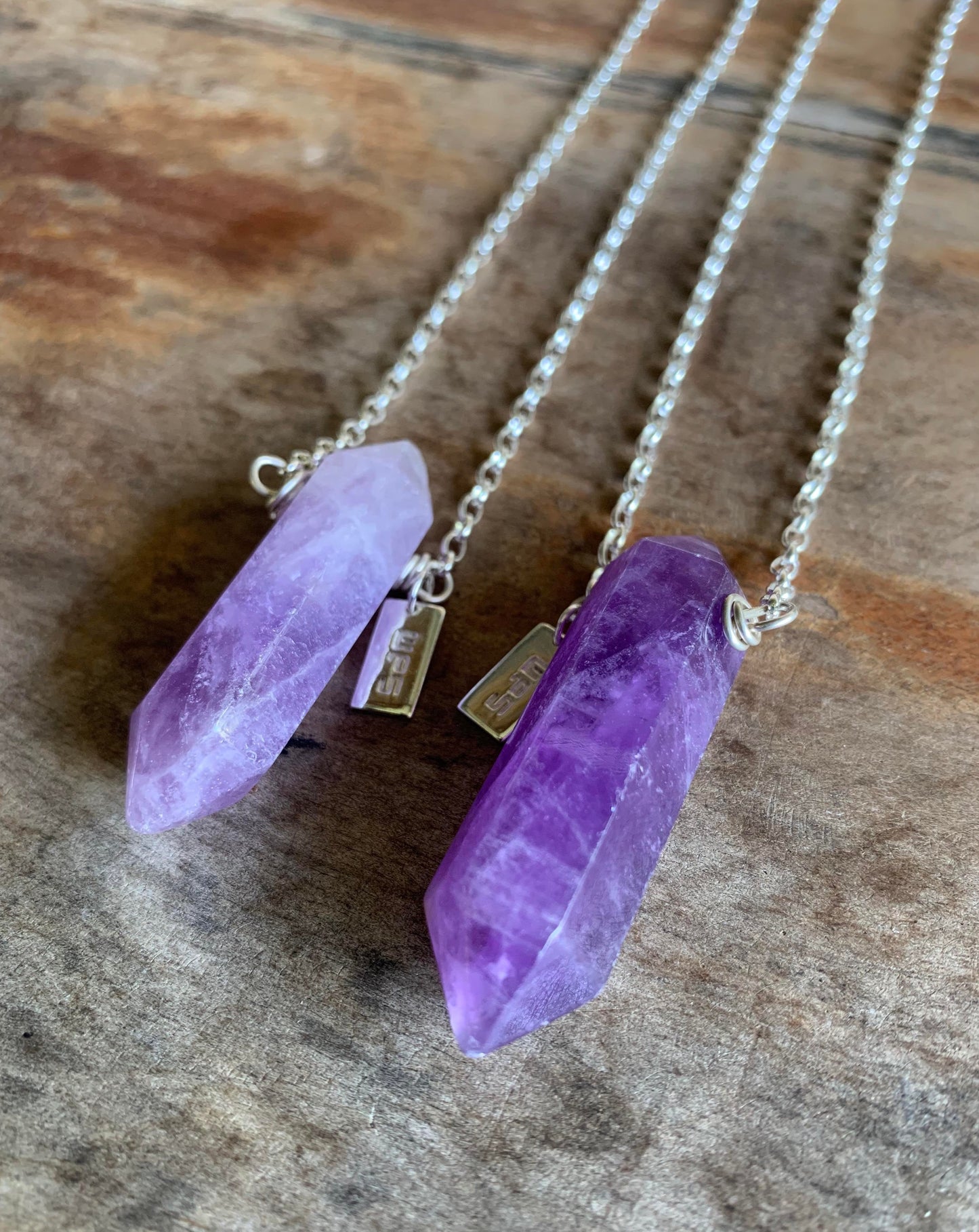 Amethyst Double Point Necklace
