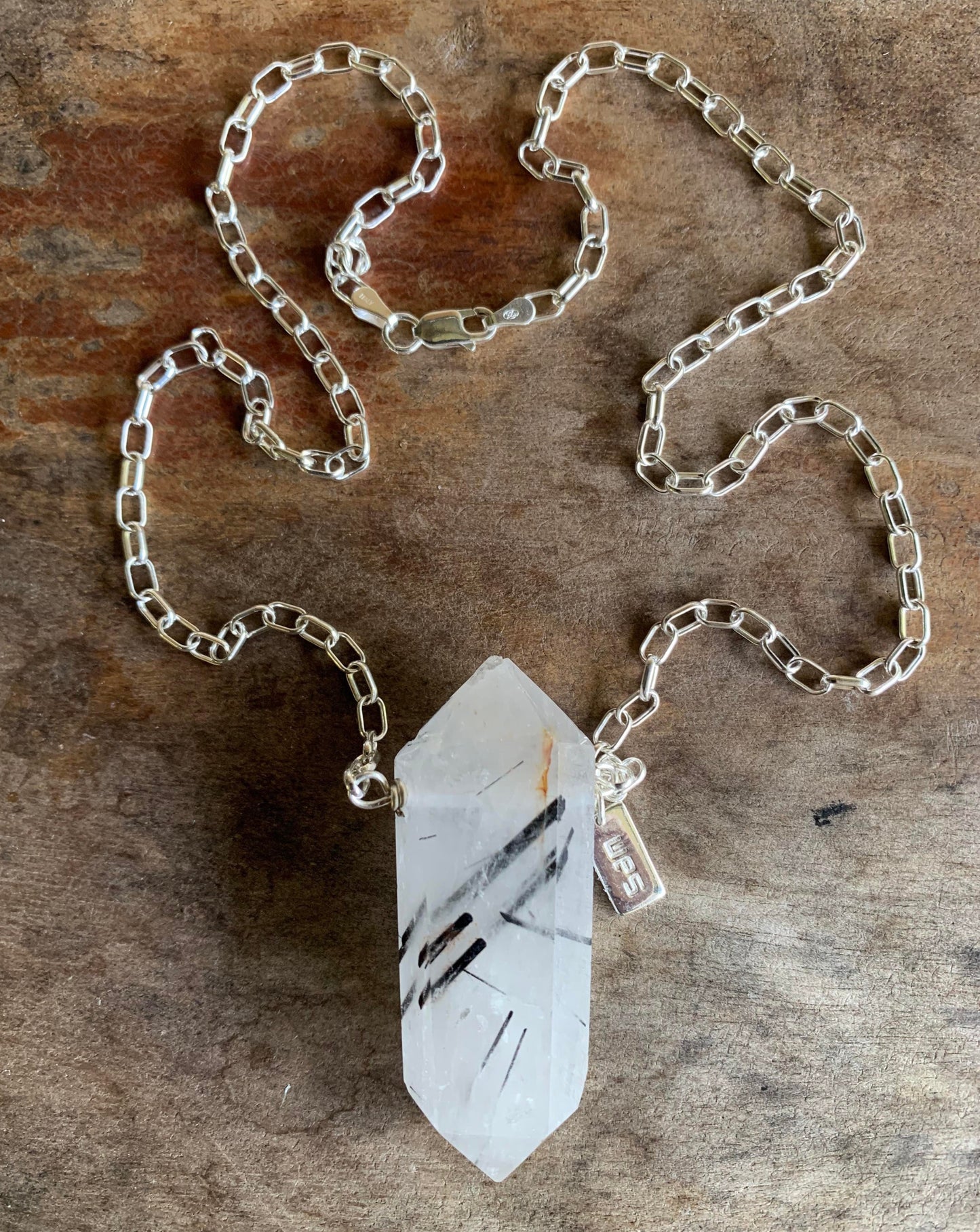 Tourmalinated Quartz Double Point Necklace