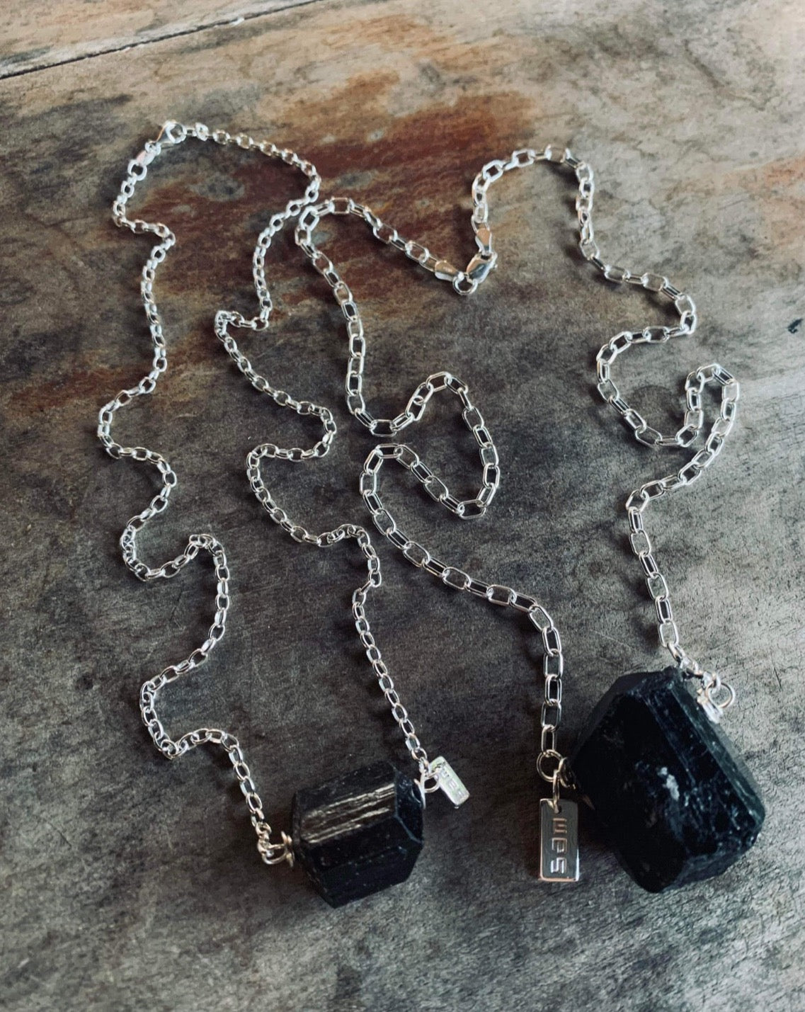 Black Tourmaline Raw Necklace