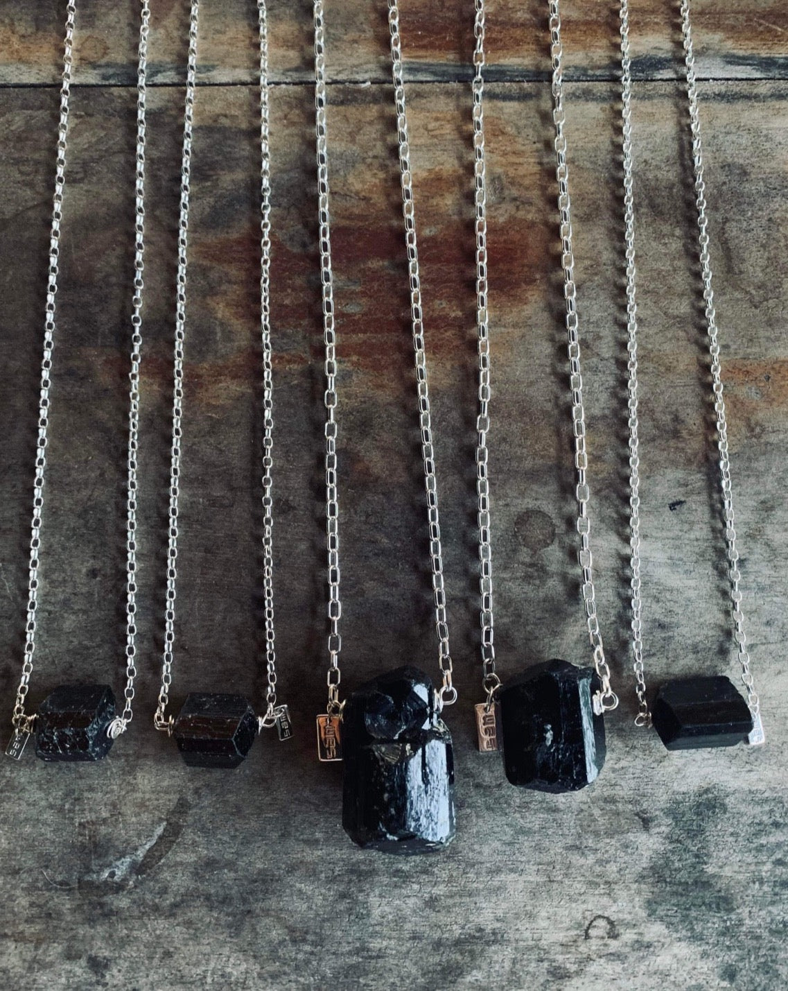 Black Tourmaline Raw Necklace