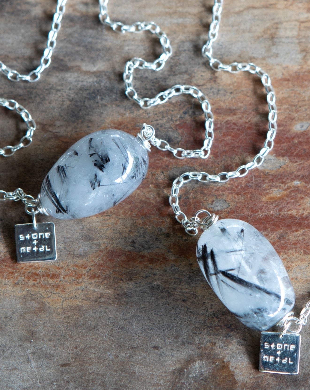 Tourmalinated Quartz Tumbled Necklace