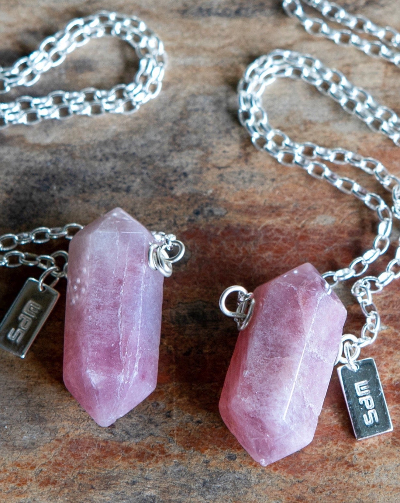 Real rose quartz on sale necklace