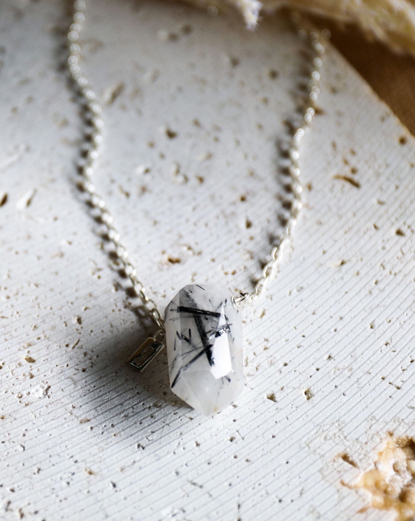 Tourmalinated Quartz Double Point Necklace