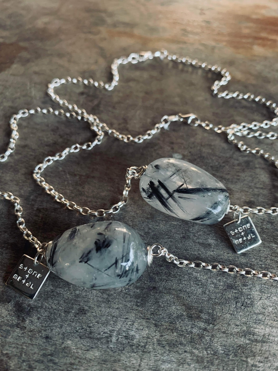 Tourmalinated Quartz Tumbled Necklace