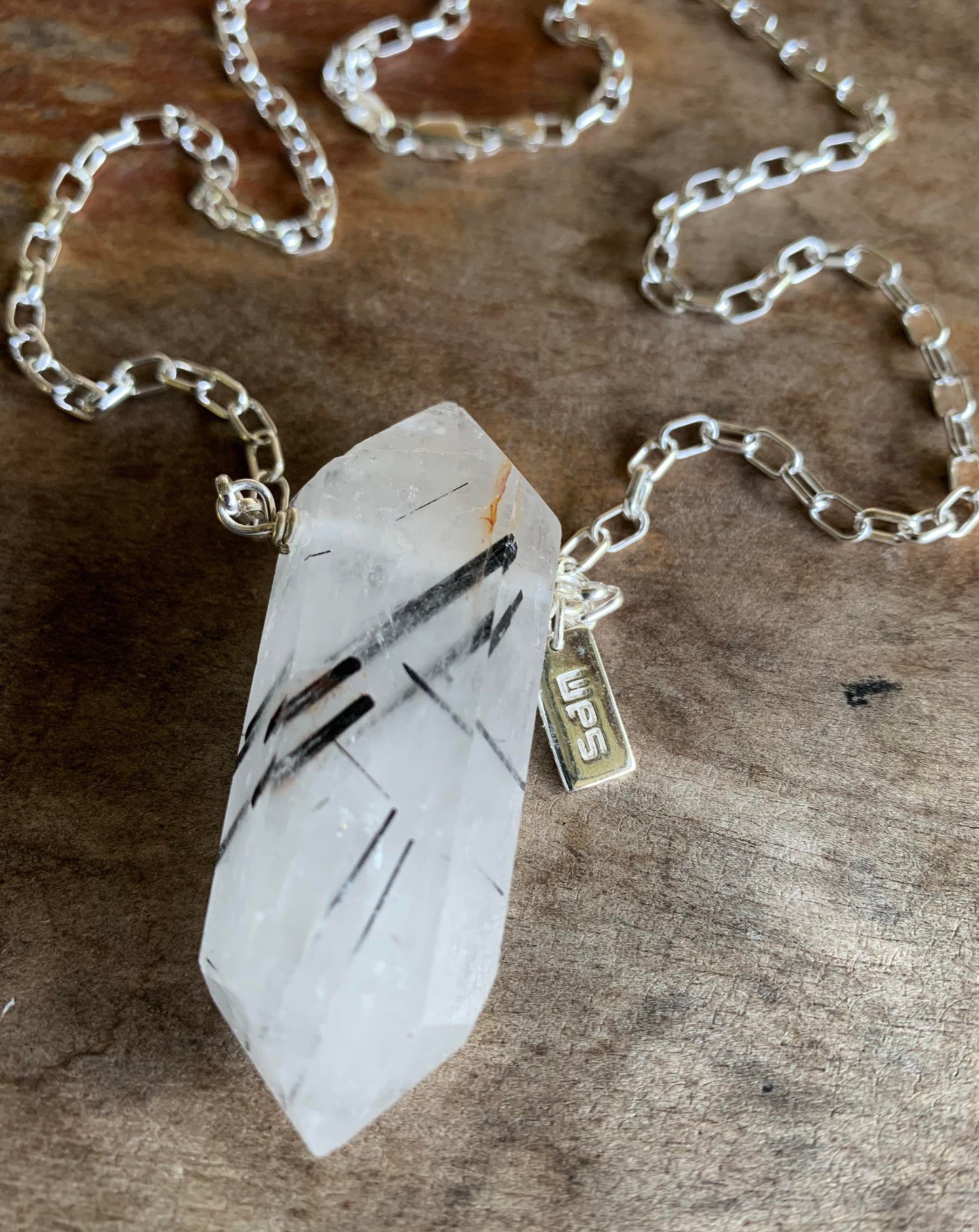 Tourmalinated Quartz Double Point Necklace