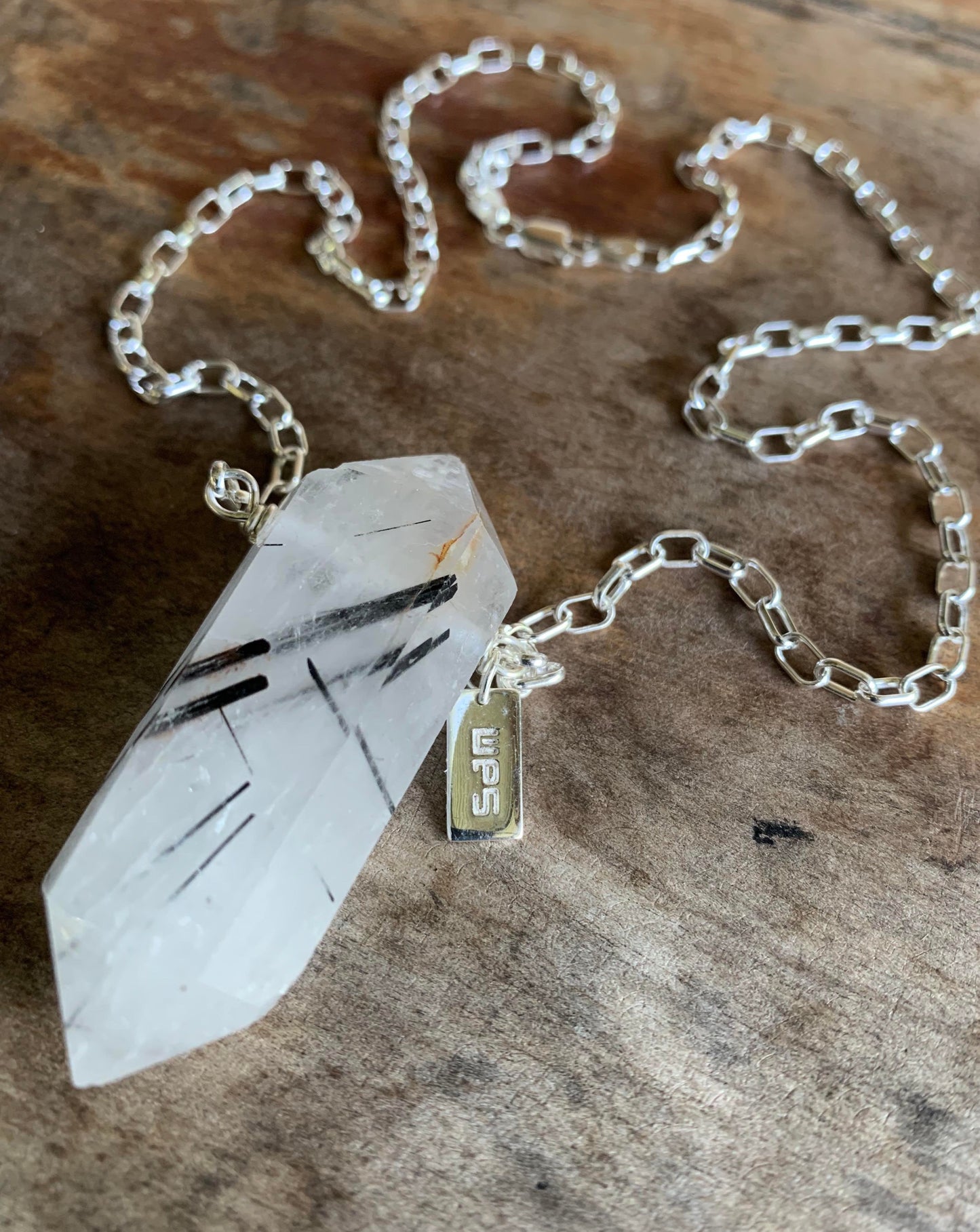 Tourmalinated Quartz Double Point Necklace